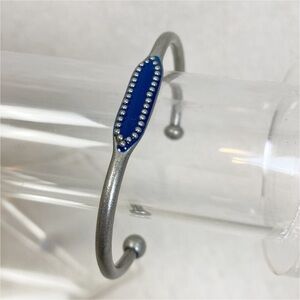 Jewel kade Silver Blue Enamel Cuff Bracelet